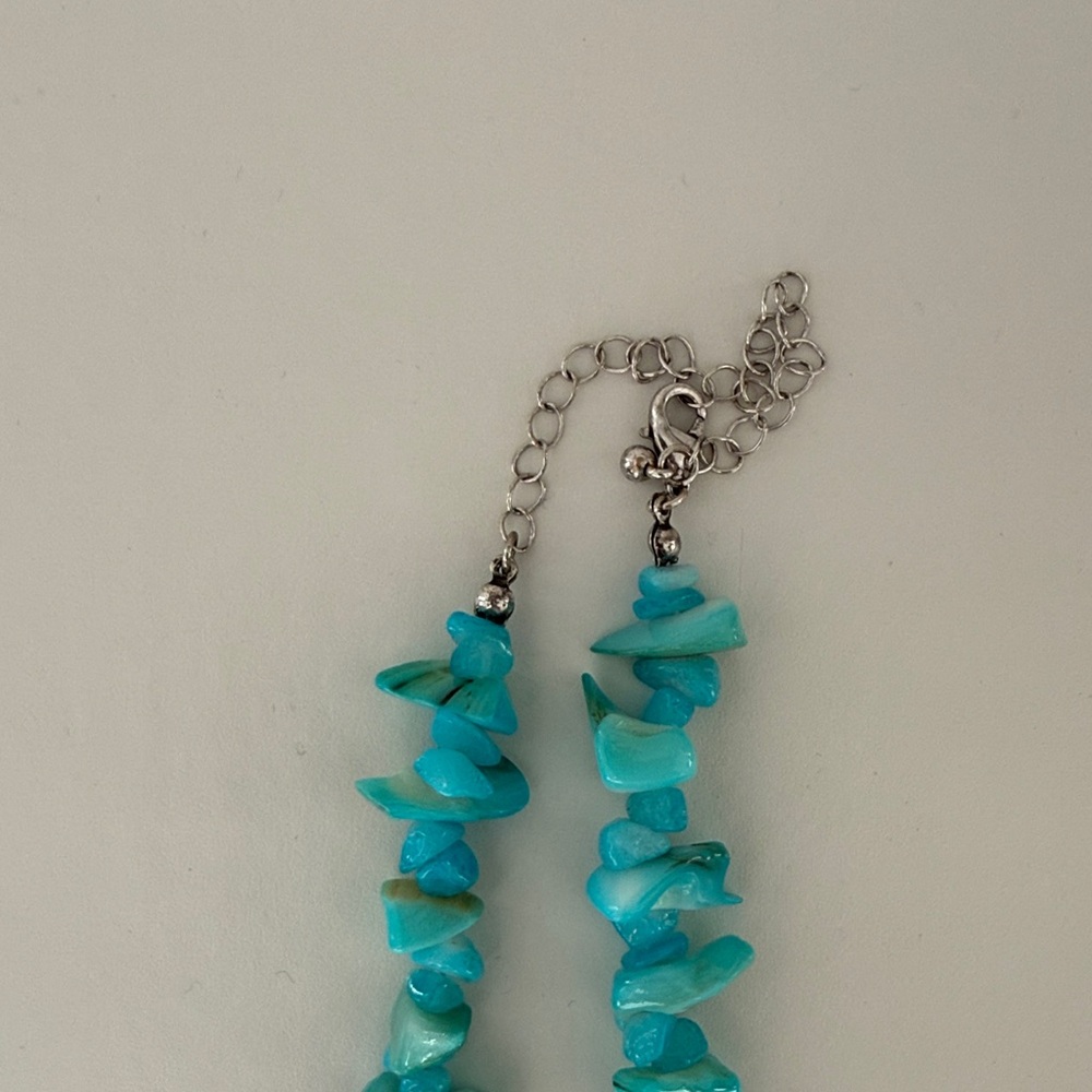 Free People “Supernova” Turquoise Necklace with Silver Cross - Picture 4 of 5